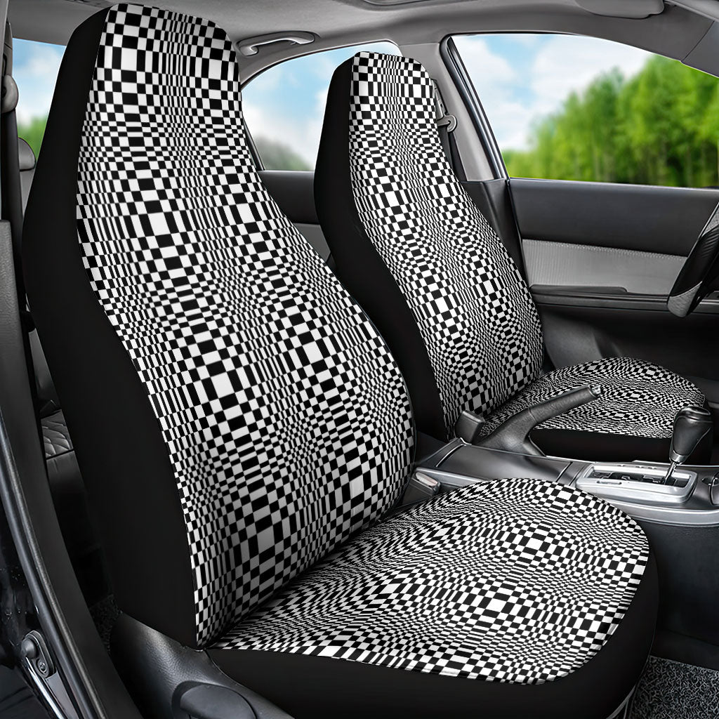 Black White Filipino Binakol Motifs Car Seat Cover Mabuhay Philippines Festival Kusikus Pattern LT14 - Polynesian Pride