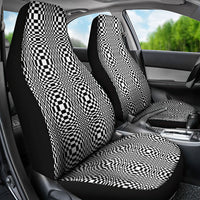 Black White Filipino Binakol Motifs Car Seat Cover Mabuhay Philippines Festival Kusikus Pattern LT14 - Polynesian Pride