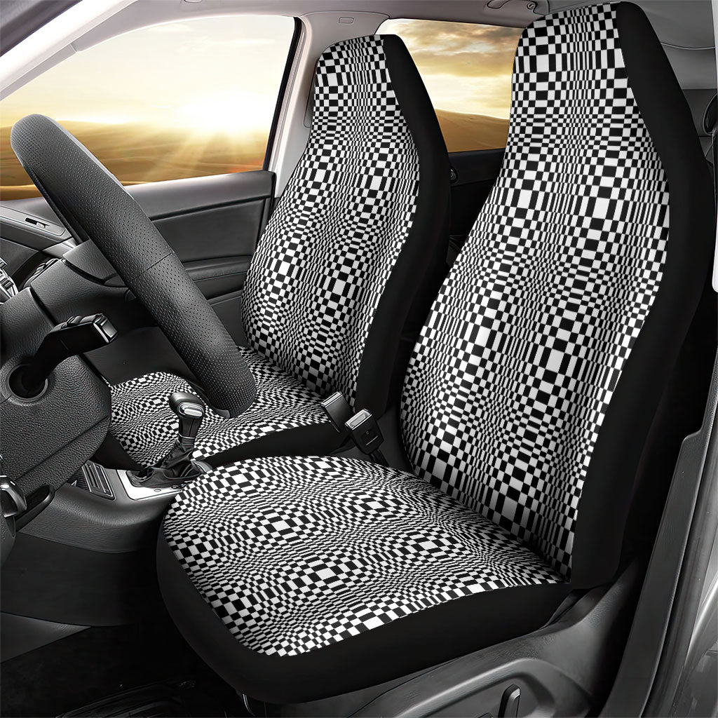 Black White Filipino Binakol Motifs Car Seat Cover Mabuhay Philippines Festival Kusikus Pattern LT14 - Polynesian Pride