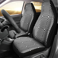 Black White Filipino Binakol Motifs Car Seat Cover Mabuhay Philippines Festival Kusikus Pattern LT14 - Polynesian Pride