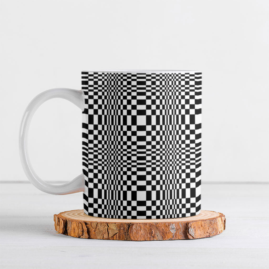 Black White Filipino Binakol Motifs Ceramic Mug Mabuhay Philippines Festival Kusikus Pattern LT14 Black - Polynesian Pride