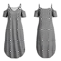 Black White Filipino Binakol Motifs Couples Matching Summer Maxi Dress and Long Sleeve Button Shirt Mabuhay Philippines Festival Kusikus Pattern LT14 - Polynesian Pride