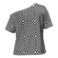 Black White Filipino Binakol Motifs Cross Shoulder Shirt Mabuhay Philippines Festival Kusikus Pattern LT14 - Polynesian Pride