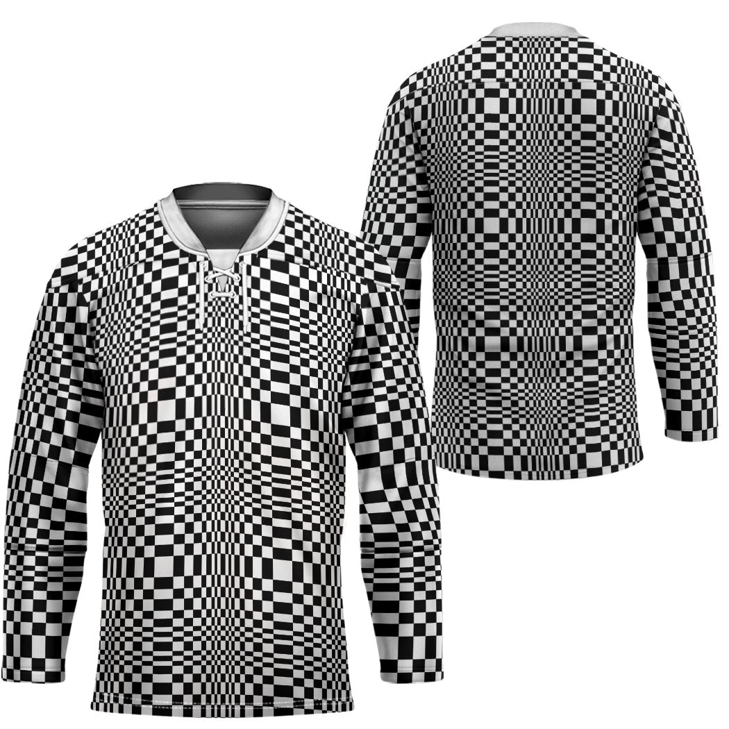 Black White Filipino Binakol Motifs Hockey Jersey Mabuhay Philippines Festival Kusikus Pattern LT14 - Polynesian Pride