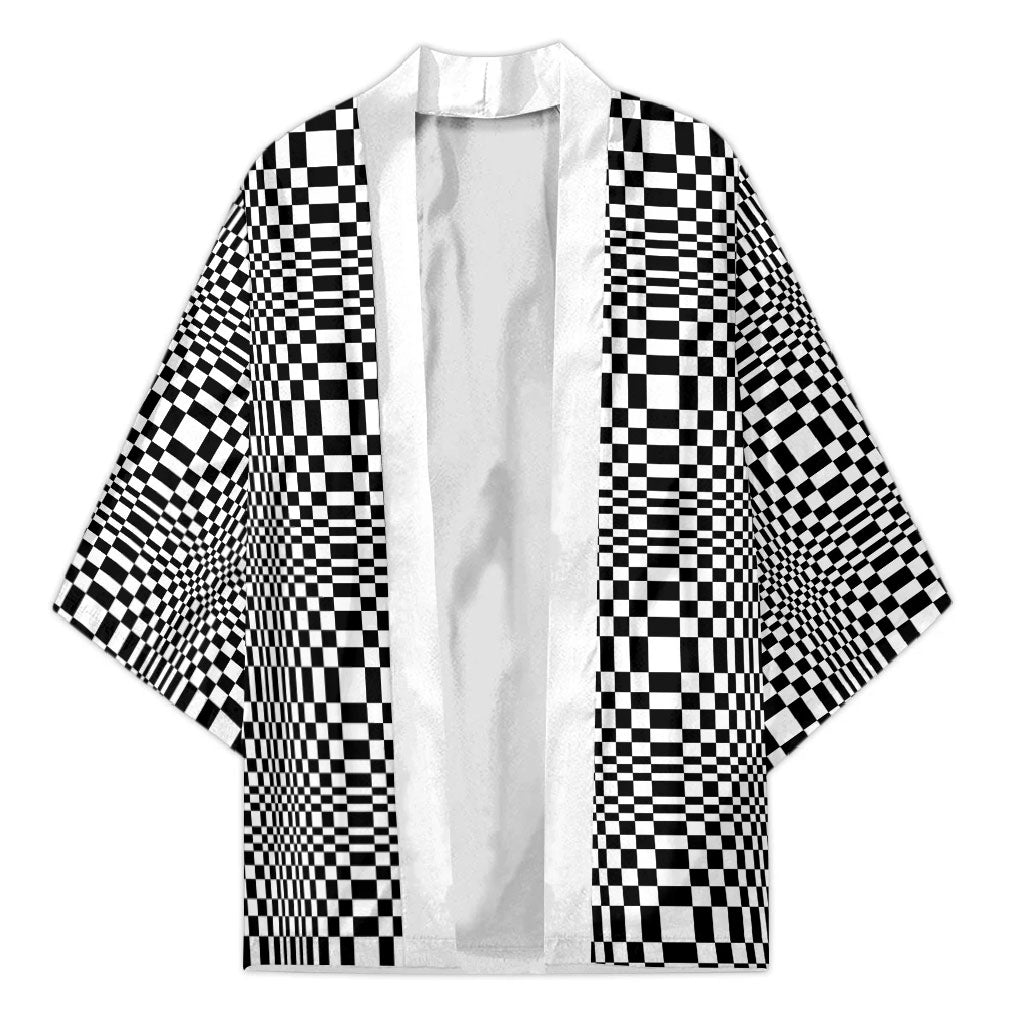 Black White Filipino Binakol Motifs Kimono Mabuhay Philippines Festival Kusikus Pattern LT14 Unisex Black - Polynesian Pride
