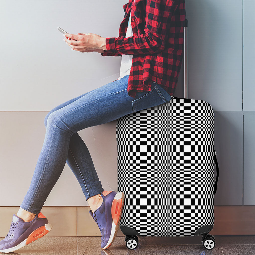 Black White Filipino Binakol Motifs Luggage Cover Mabuhay Philippines Festival Kusikus Pattern LT14 - Polynesian Pride