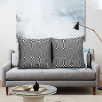 Black White Filipino Binakol Motifs Pillow Cover Mabuhay Philippines Festival Kusikus Pattern LT14 - Polynesian Pride