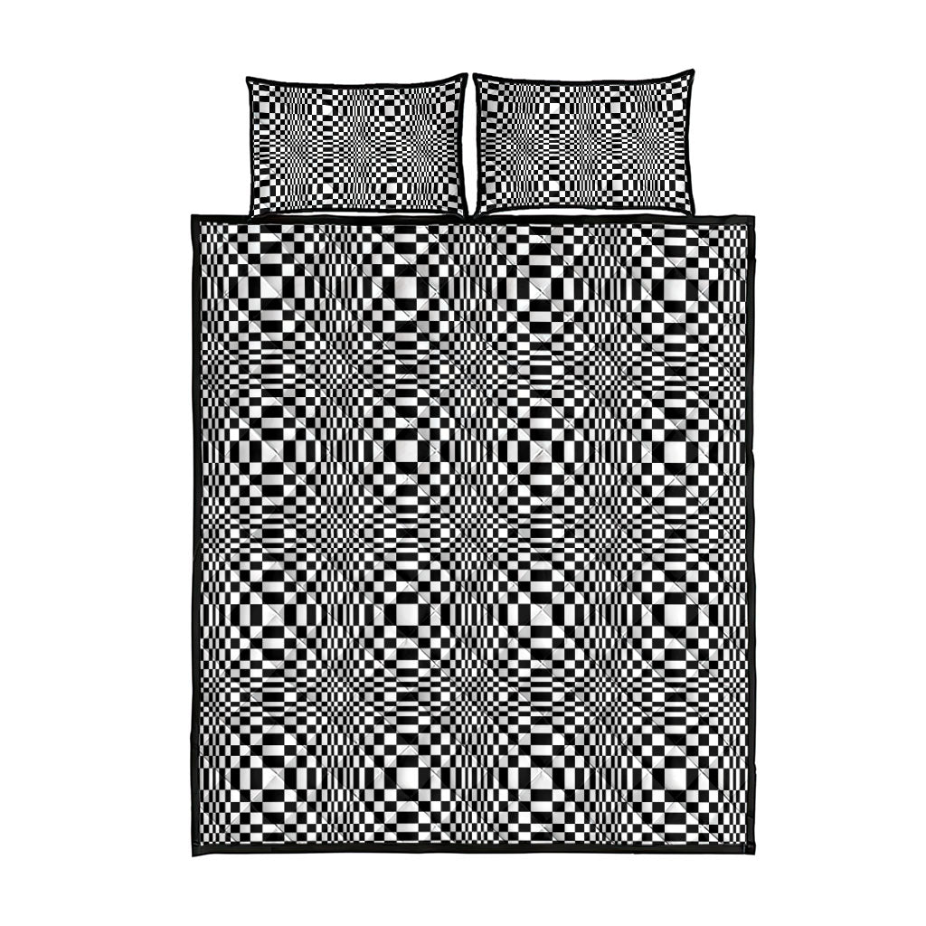 Black White Filipino Binakol Motifs Quilt Bed Set Mabuhay Philippines Festival Kusikus Pattern LT14 - Polynesian Pride