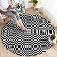 Black White Filipino Binakol Motifs Round Carpet Mabuhay Philippines Festival Kusikus Pattern LT14 - Polynesian Pride