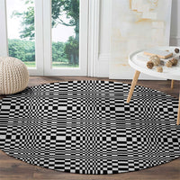 Black White Filipino Binakol Motifs Round Carpet Mabuhay Philippines Festival Kusikus Pattern LT14 - Polynesian Pride