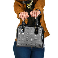 Black White Filipino Binakol Motifs Shoulder Handbag Mabuhay Philippines Festival Kusikus Pattern LT14 One Size Black - Polynesian Pride