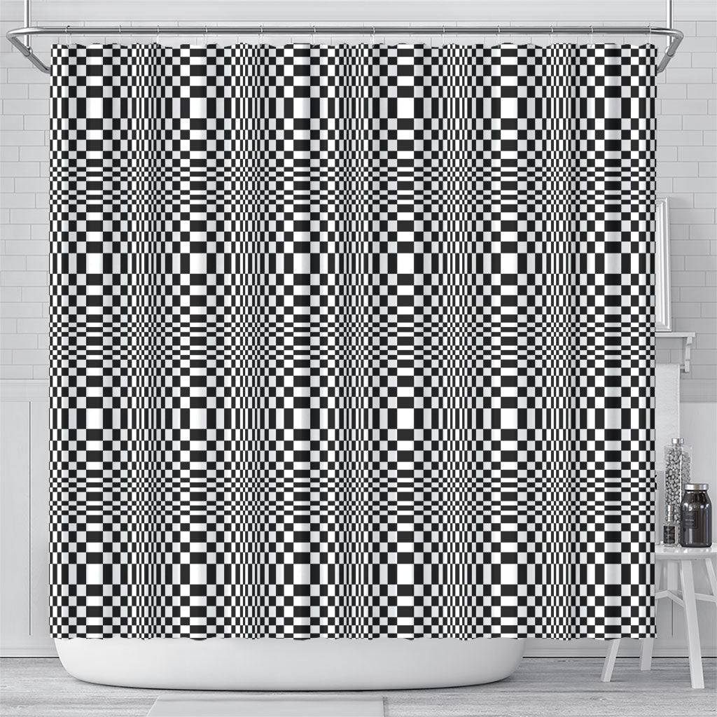 Black White Filipino Binakol Motifs Shower Curtain Mabuhay Philippines Festival Kusikus Pattern LT14 - Polynesian Pride
