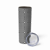 Black White Filipino Binakol Motifs Skinny Tumbler Mabuhay Philippines Festival Kusikus Pattern LT14 - Polynesian Pride