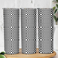 Black White Filipino Binakol Motifs Skinny Tumbler Mabuhay Philippines Festival Kusikus Pattern LT14 - Polynesian Pride