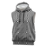 Black White Filipino Binakol Motifs Sleeveless Hoodie Mabuhay Philippines Festival Kusikus Pattern LT14 Black - Polynesian Pride