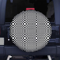 Black White Filipino Binakol Motifs Spare Tire Cover Mabuhay Philippines Festival Kusikus Pattern LT14 No hole Black - Polynesian Pride