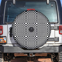 Black White Filipino Binakol Motifs Spare Tire Cover Mabuhay Philippines Festival Kusikus Pattern LT14 Black - Polynesian Pride