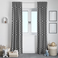 Black White Filipino Binakol Motifs Window Curtain Mabuhay Philippines Festival Kusikus Pattern LT14 - Polynesian Pride