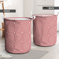 Red White Filipino Binakol Motifs Laundry Basket Mabuhay Philippines Festival Kusikus Pattern LT14 - Polynesian Pride