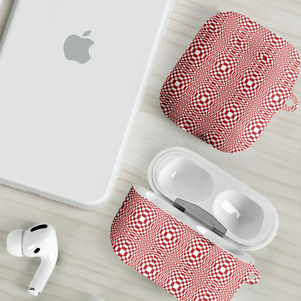 Red White Filipino Binakol Motifs AirPods Case Mabuhay Philippines Festival Kusikus Pattern LT14 - Polynesian Pride