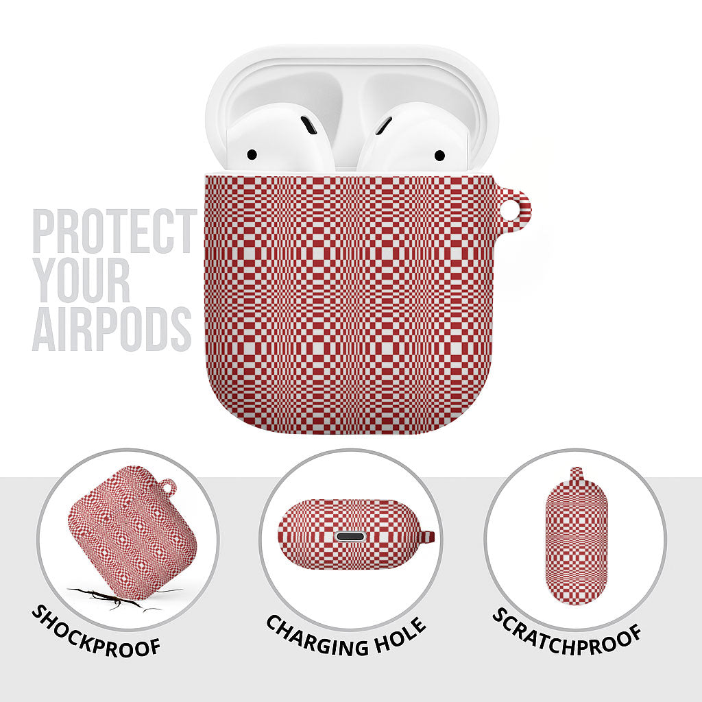 Red White Filipino Binakol Motifs AirPods Case Mabuhay Philippines Festival Kusikus Pattern LT14 - Polynesian Pride