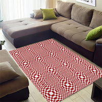 Red White Filipino Binakol Motifs Area Rug Mabuhay Philippines Festival Kusikus Pattern LT14 - Polynesian Pride