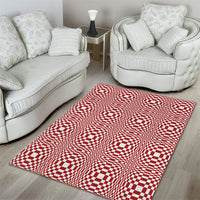Red White Filipino Binakol Motifs Area Rug Mabuhay Philippines Festival Kusikus Pattern LT14 - Polynesian Pride