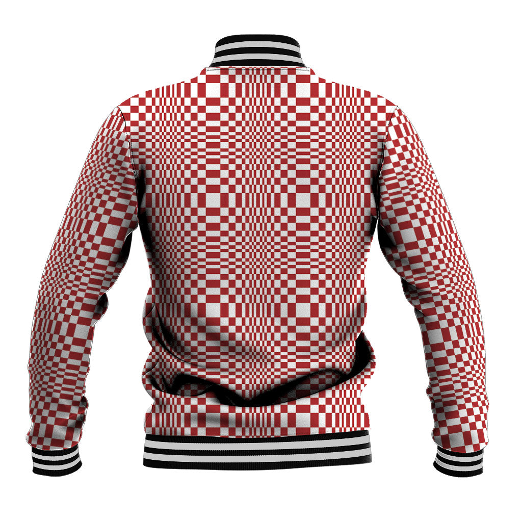 Red White Filipino Binakol Motifs Baseball Jacket Mabuhay Philippines Festival Kusikus Pattern LT14 - Polynesian Pride