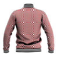 Red White Filipino Binakol Motifs Baseball Jacket Mabuhay Philippines Festival Kusikus Pattern LT14 - Polynesian Pride