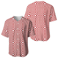 Red White Filipino Binakol Motifs Baseball Jersey Mabuhay Philippines Festival Kusikus Pattern LT14 - Polynesian Pride