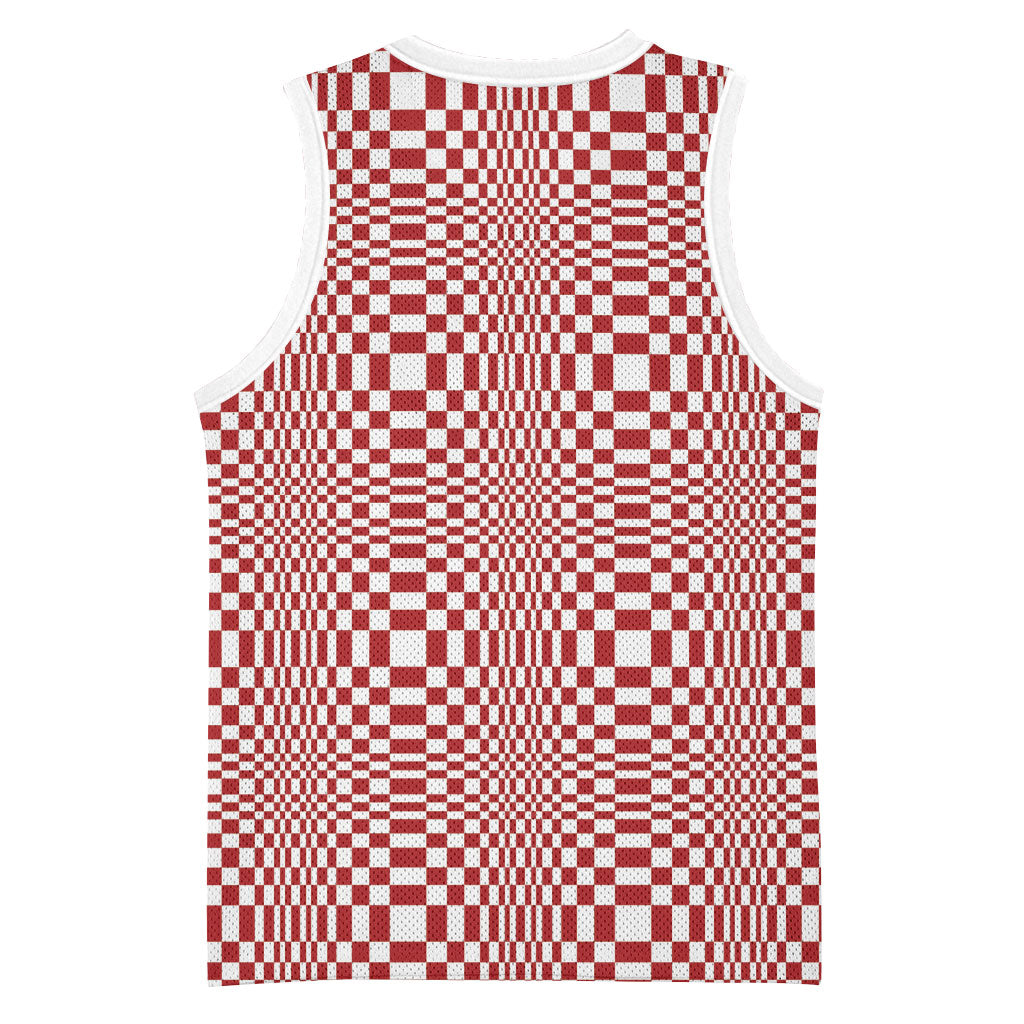Red White Filipino Binakol Motifs Basketball Jersey Mabuhay Philippines Festival Kusikus Pattern LT14 - Polynesian Pride