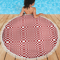 Red White Filipino Binakol Motifs Beach Blanket Mabuhay Philippines Festival Kusikus Pattern LT14 - Polynesian Pride