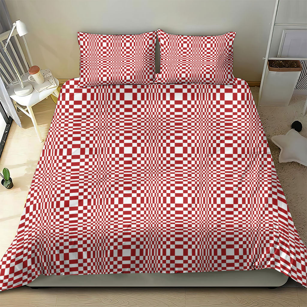 Red White Filipino Binakol Motifs Bedding Set Mabuhay Philippines Festival Kusikus Pattern LT14 - Polynesian Pride