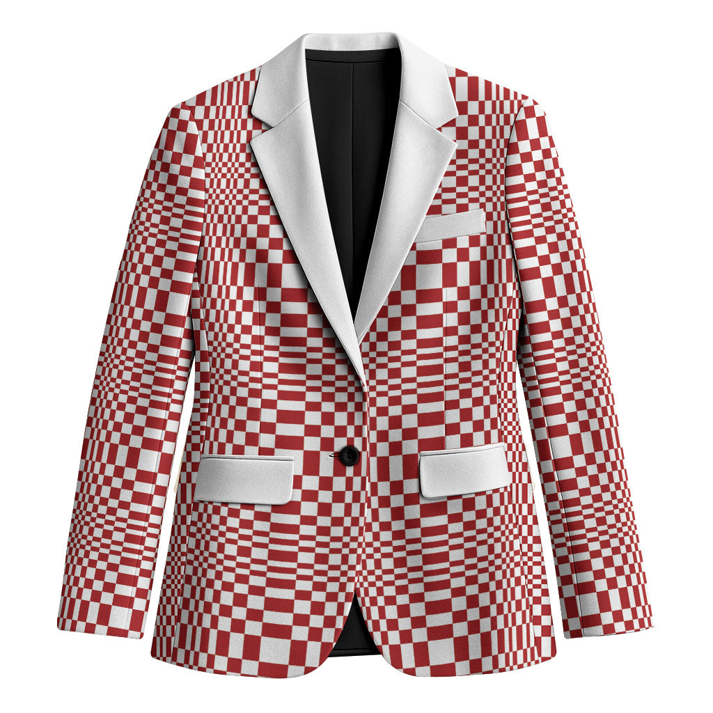 Red White Filipino Binakol Motifs Blazer Mabuhay Philippines Festival Kusikus Pattern