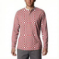 Red White Filipino Binakol Motifs Button Sweatshirt Mabuhay Philippines Festival Kusikus Pattern LT14 - Polynesian Pride