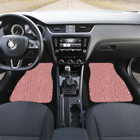 Red White Filipino Binakol Motifs Car Mats Mabuhay Philippines Festival Kusikus Pattern LT14 Set 2pcs - Front Red - Polynesian Pride