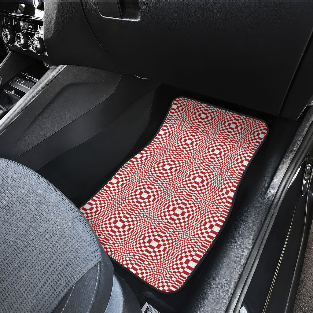 Red White Filipino Binakol Motifs Car Mats Mabuhay Philippines Festival Kusikus Pattern LT14 - Polynesian Pride