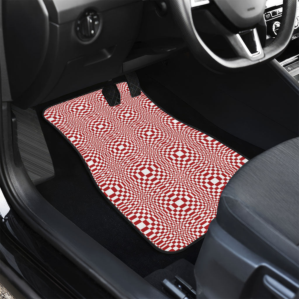 Red White Filipino Binakol Motifs Car Mats Mabuhay Philippines Festival Kusikus Pattern LT14 - Polynesian Pride