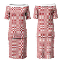 Red White Filipino Binakol Motifs Couples Matching Puletasi and Hawaiian Shirt Mabuhay Philippines Festival Kusikus Pattern LT14 - Polynesian Pride