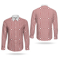 Red White Filipino Binakol Motifs Couples Matching Summer Maxi Dress and Long Sleeve Button Shirt Mabuhay Philippines Festival Kusikus Pattern LT14 - Polynesian Pride