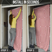 Red White Filipino Binakol Motifs Door Cover Mabuhay Philippines Festival Kusikus Pattern LT14 - Polynesian Pride
