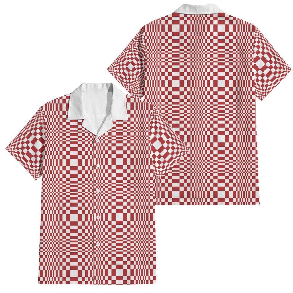 Red White Filipino Binakol Motifs Family Matching Puletasi and Hawaiian Shirt Mabuhay Philippines Festival Kusikus Pattern LT14 Dad's Shirt - Short Sleeve Red - Polynesian Pride
