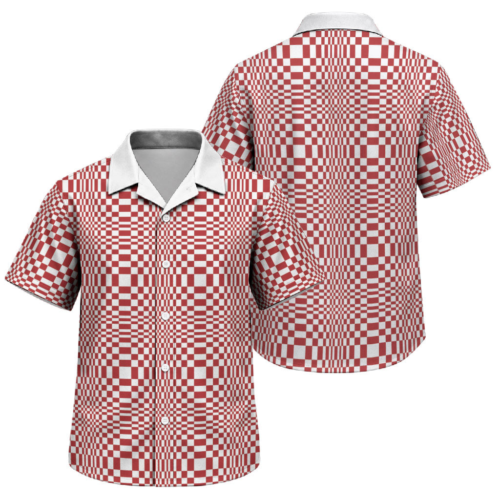 Red White Filipino Binakol Motifs Family Matching Summer Maxi Dress and Hawaiian Shirt Mabuhay Philippines Festival Kusikus Pattern LT14 Son's Shirt Red - Polynesian Pride