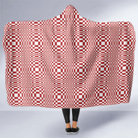 Red White Filipino Binakol Motifs Hooded Blanket Mabuhay Philippines Festival Kusikus Pattern LT14 One Size Red - Polynesian Pride