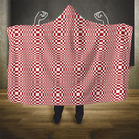 Red White Filipino Binakol Motifs Hooded Blanket Mabuhay Philippines Festival Kusikus Pattern LT14 - Polynesian Pride