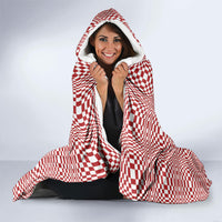Red White Filipino Binakol Motifs Hooded Blanket Mabuhay Philippines Festival Kusikus Pattern LT14 - Polynesian Pride