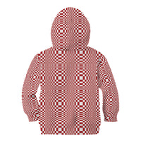 Red White Filipino Binakol Motifs Kid Hoodie Mabuhay Philippines Festival Kusikus Pattern LT14 - Polynesian Pride
