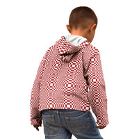 Red White Filipino Binakol Motifs Kid Hoodie Mabuhay Philippines Festival Kusikus Pattern LT14 - Polynesian Pride