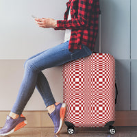 Red White Filipino Binakol Motifs Luggage Cover Mabuhay Philippines Festival Kusikus Pattern LT14 - Polynesian Pride