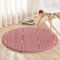 Red White Filipino Binakol Motifs Round Carpet Mabuhay Philippines Festival Kusikus Pattern LT14 - Polynesian Pride